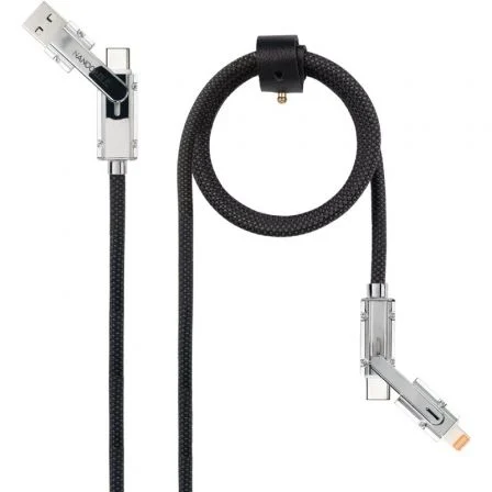 Nano Cable 10.01.2602 - Cable USB 2.0 Tipo-C con LED, 27W, 2m, Negro/Gris - Cabezales Intercambiables: USB-C/USB-A a Lightning/USB-C, 480Mbps Nano Cable 10.01.2602 - Cable USB 2.0 Tipo-C con LED, 27W, 2m, Negro/Gris - Cabezales Intercambiables: USB-C/USB-A a Lightning/USB-C, 480Mbps